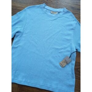Amongst Others TShirt Lite Blue Textured Drop Shoulder Boxy Fit Oversized Sz S